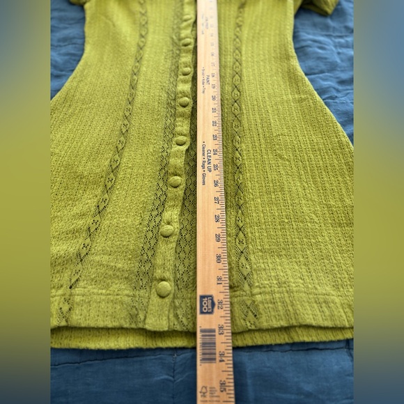 Free People Jules Mini Shift Dress NWT Color Golden Lime - Picture 7 of 10